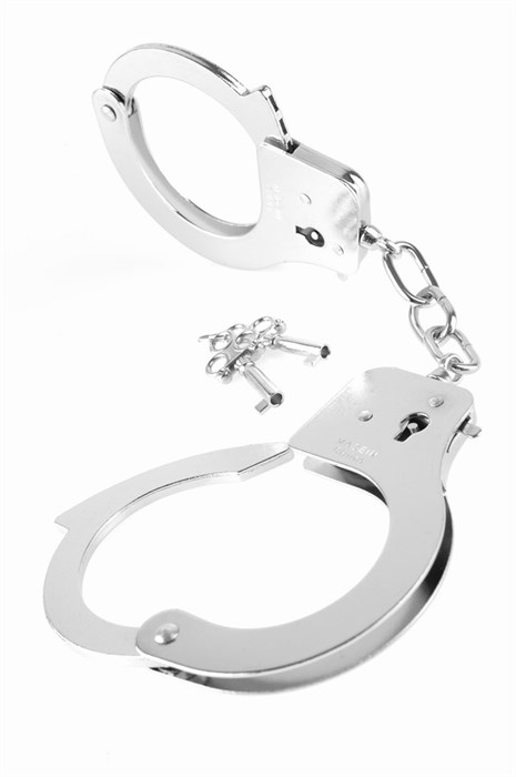 Металлические серебристые наручники Designer Metal Handcuffs - фото 135279