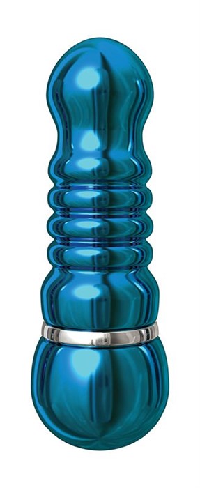 Голубой аллюминиевый вибратор BLUE SMALL - 7,5 см. - фото 135360