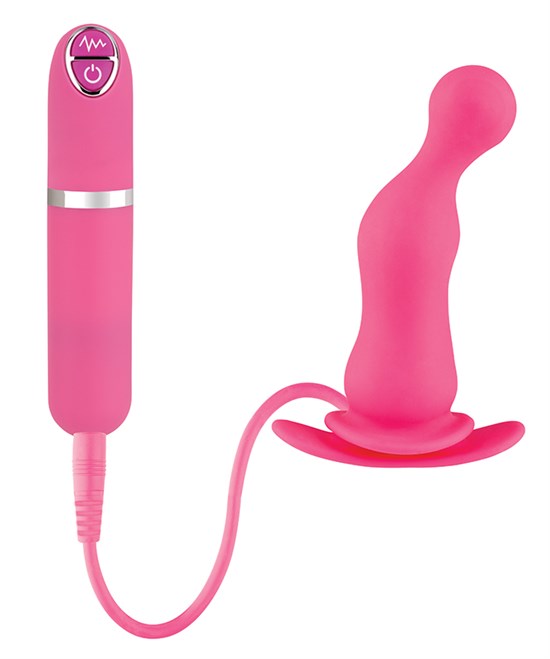 Розовая вибровтулка Dash Butt Plug With Mini Controller II - 9 см. - фото 137089