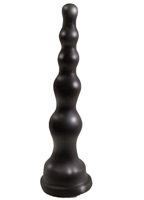 Чёрная анальная ёлочка с ограничительным основанием - 17,5 см. - фото 138983