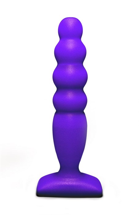 Фиолетовый анальный стимулятор Large Bubble Plug - 14,5 см. - фото 141003