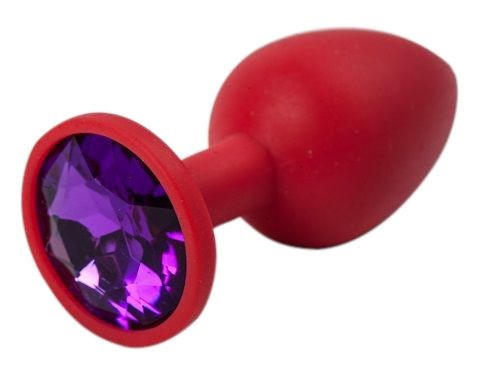 Красная силиконовая пробка с фиолетовым кристаллом - 7,1 см. - фото 142391