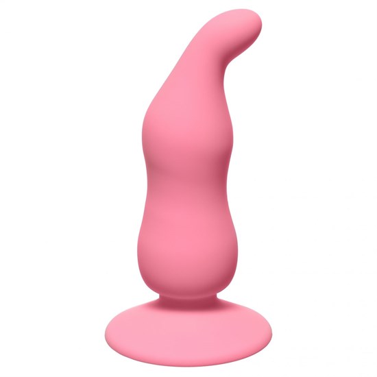 Розовая анальная пробка Waved Anal Plug Pink - 11 см. - фото 145160