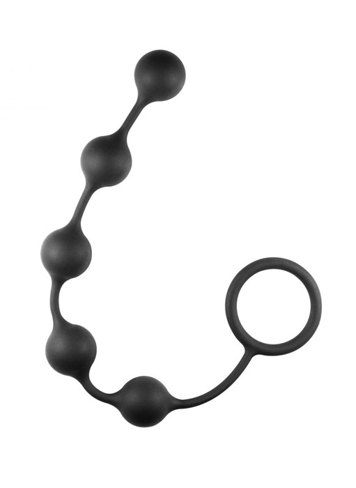 Чёрная анальная цепочка Classic Anal Beads - 31,5 см. - фото 156465