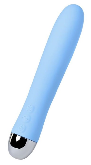 Голубой силиконовый вибратор с функцией нагрева и пульсирующими шариками FAHRENHEIT - 19 см. - фото 161815