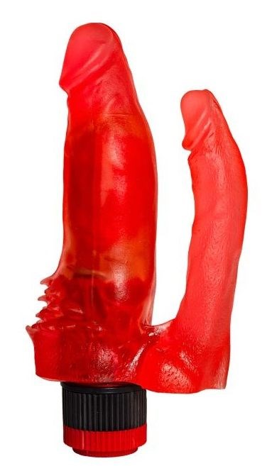 Красный анально-вагинальный вибратор №11 - 15,5 см. - фото 163909