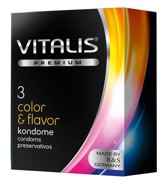 Цветные ароматизированные презервативы VITALIS PREMIUM color   flavor - 3 шт. - фото 167921