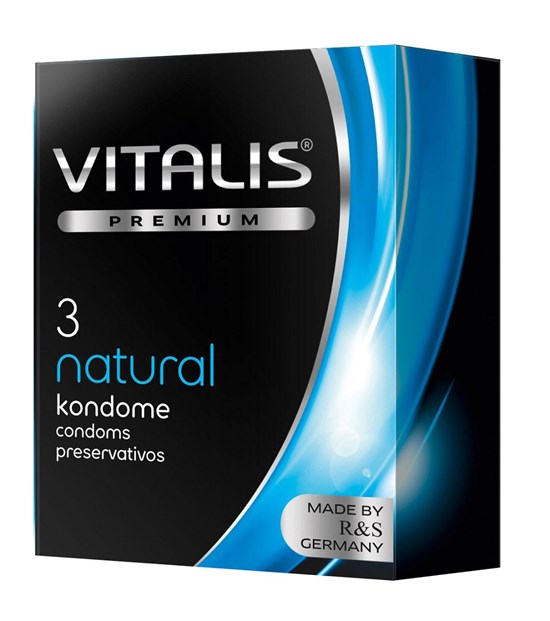 Классические презервативы VITALIS PREMIUM natural - 3 шт. - фото 167924