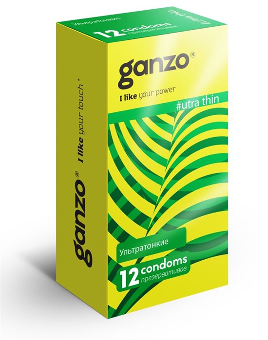 Ультратонкие презервативы Ganzo Ultra thin - 12 шт. - фото 168676