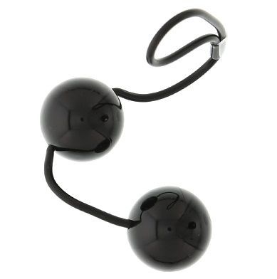 Чёрные вагинальные шарики на мягкой сцепке GOOD VIBES PERFECT BALLS - фото 168691