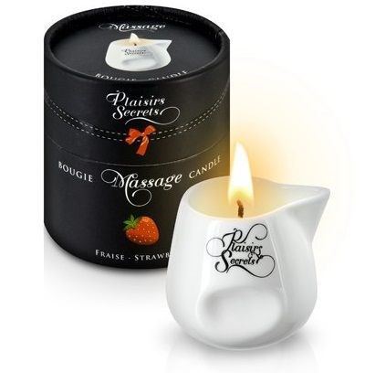 Массажная свеча с ароматом клубники Bougie de Massage Gourmande Fraise - 80 мл. - фото 169785
