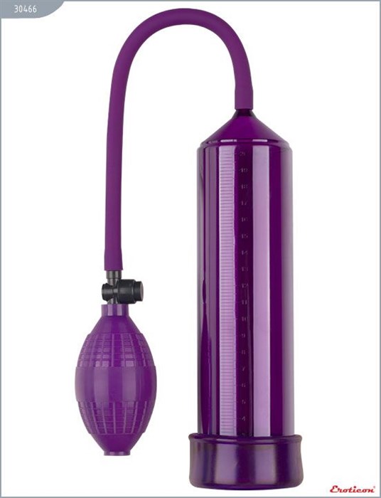 Фиолетовая вакуумная помпа Eroticon PUMP X1 с грушей - фото 170019