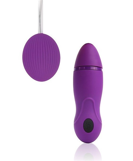 Фиолетовое виброяйцо Cosmo с пультом управления вибрацией - фото 172323