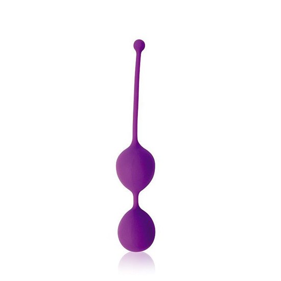 Фиолетовые двойные вагинальные шарики Cosmo с хвостиком для извлечения - фото 172341