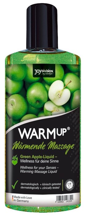 Массажное масло WARMup Green Apple с ароматом яблока - 150 мл. - фото 172919
