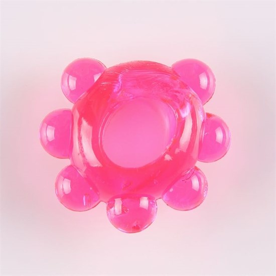 Розовое эрекционное колечко  Цветок  - фото 178329