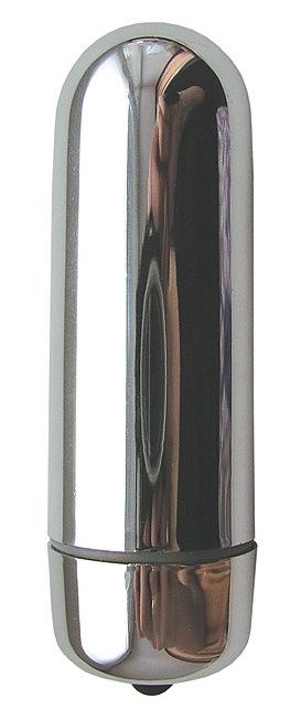 Серебристая гладкая пуля с вибрацией - 6,4 см. - фото 268362