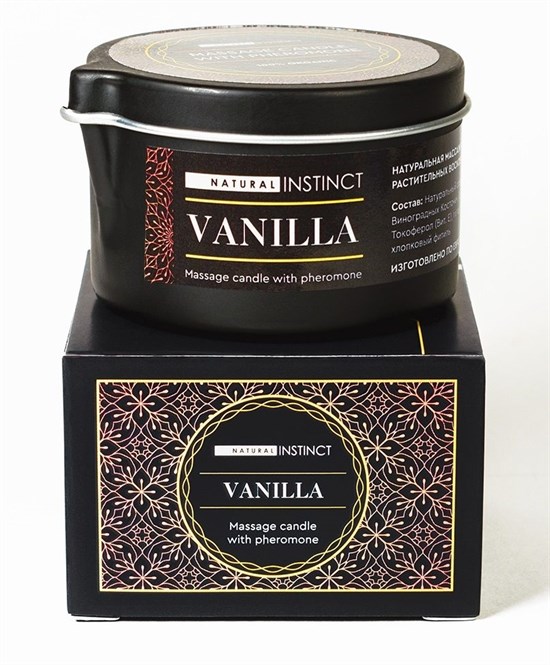 Массажная свеча с феромонами Natural Instinct VANILLA, 70 мл