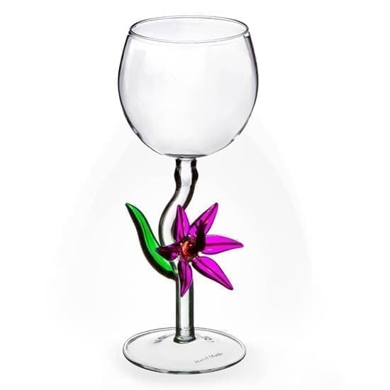 Винный бокал из стекла ручной работы "Элегантный цветок"