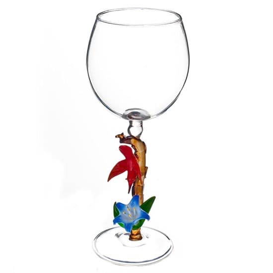 Винный бокал из стекла ручной работы "Птица счастья"