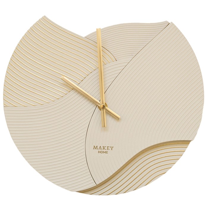 Часы настенный «Deco» из натуральной кожи. Цвет молочный 045-07-26