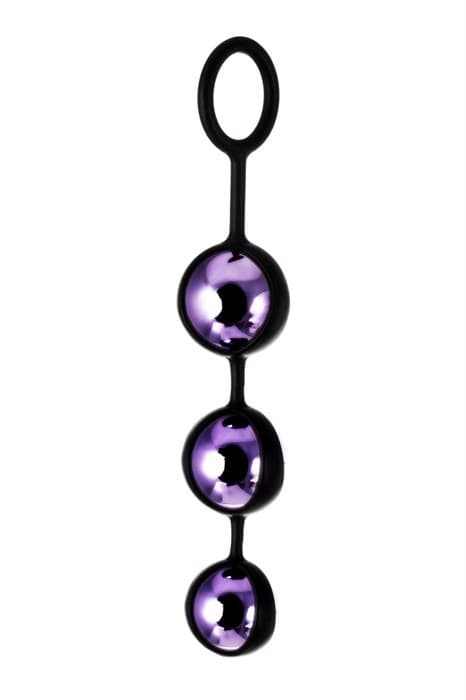 Фиолетово-черные тройные вагинальные шарики TOYFA A-toys - фото 94137