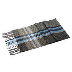 Мужской текстильный шарф | Стильное мягкое кашне, цвет серо-голубой, 170х30 см