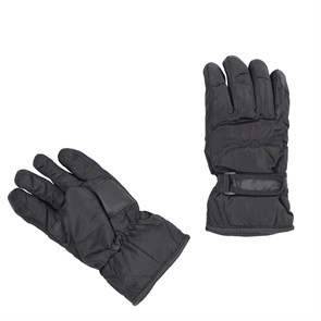 Зимние подростковые непромокаемые перчатки -30 | Утеплитель мех, размер 17 (11-12 лет), цвет черный
