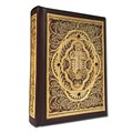 Библия большая с литьем и филигранью (золото) и гранатами (22*30*6) в замшевой шкатулке ЭБ028(ФЗ)