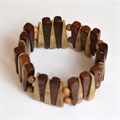 Деревянный браслет 30 мм х 17 см "Волна" | ассорти деревянных пород ДЕ012