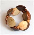Браслет из дерева 40 мм х 18 см "Черепашка" | ассорти деревянных пород ДЕ011
