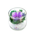 Стабилизированные цветы в стекле "Мини Синь" | композиция из орхидеи в вакууме