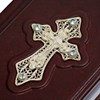 Православный молитвослов в кожаном переплете с крестом, филигранью (серебро) и топазами Православный молитвослов в кожаном переплете с крестом, филигранью (серебро) и топазами