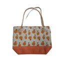 Пляжная сумка "Розочка", цвет оранжевый 36х51 см| ткань хлопок на молнии, женский шопер для отдыха и фитнеса