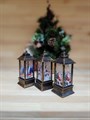 Новогодний фонарик со свечой, подсветкой | Игрушка-светильник на елку "Олень",13хх5 см (виды)