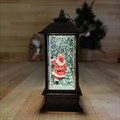 Новогодний декоративный  фонарик с подсветкой и снегом | LED-Светильник в ретро-стиле "Подарок от Деда Мороза", 14 см СД5066-1