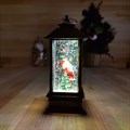 Новогодний декоративный  фонарик с подсветкой и снегом | LED-Светильник в ретро-стиле "Подарок от Деда Мороза", 14 см СД5066-1