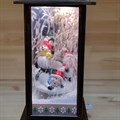 Новогодний декор ретро-фонарь с музыкой, подсветкой | Светильник с эффектом падающего снега "3 Снежных друга", 28 см СД503-14-3