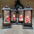 Новогодний декоративный  фонарик с подсветкой и снегом | LED-Светильник в ретро-стиле "Звонок от Деда Мороза", 14 см СД5066-3