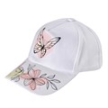 Бейсболка 5-клинка для девочки "Бабочка" цвет белый, разм. 52-54