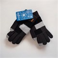 Мужские трикотажные сенсорные перчатки с геометрическим дизайном и тач-скрином на большом и указательном пальце, размер 10, цвет серо-черный S539-XL1