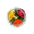 Композиция из красной, оранжевой и желтой розы (арт. BSR5c1) фото с верху